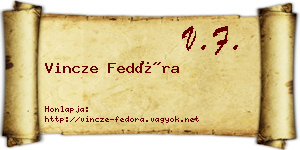 Vincze Fedóra névjegykártya